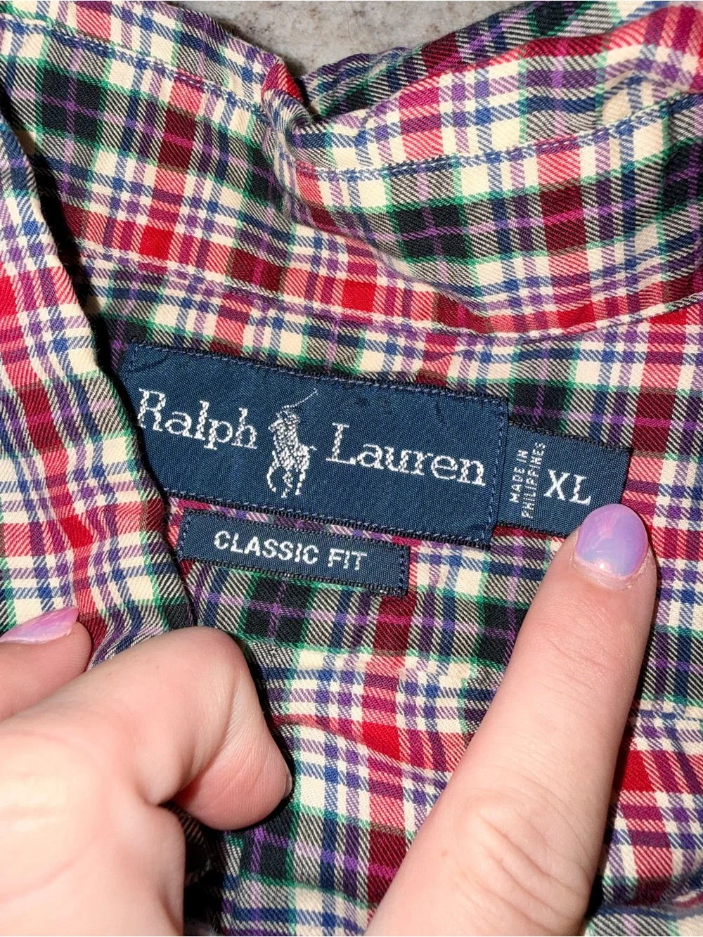 Polo by Ralph Lauren Red, Green & White Plaid Button-Down Shirt